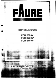 Mode d’emploi Faure FCH318W Congélateur