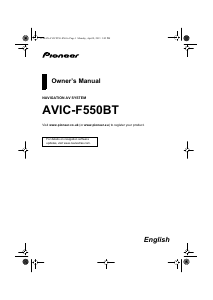 Manual Pioneer AVIC-F550BT Car Navigation