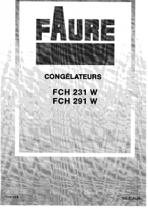 Mode d’emploi Faure FCH291W Congélateur