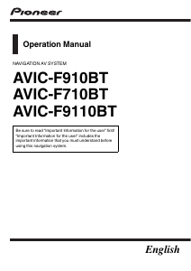Manual Pioneer AVIC-F9110BT Car Navigation