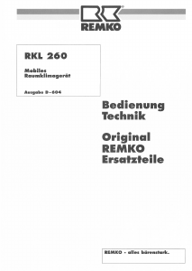 Bedienungsanleitung Remko RKL 260 Klimagerät