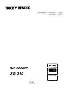 Manual Tricity Bendix SG210W Range