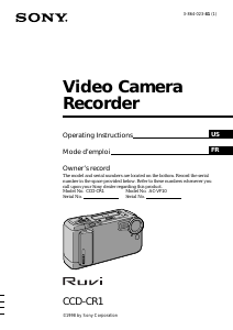 Mode d’emploi Sony CCD-CR1 Caméscope