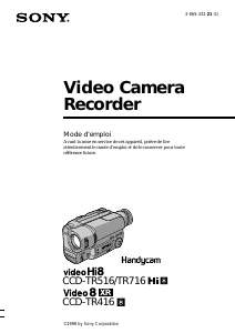 Mode d’emploi Sony CCD-TR416 Caméscope