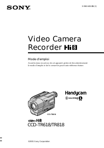 Mode d’emploi Sony CCD-TR818 Caméscope