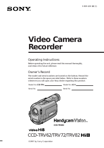 Bruksanvisning Sony CCD-TRV62 Videokamera