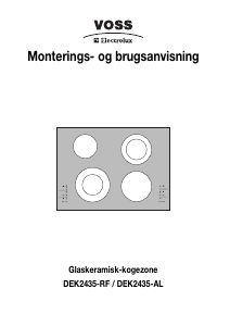Brugsanvisning Voss-Electrolux DEK2435-AL Kogesektion
