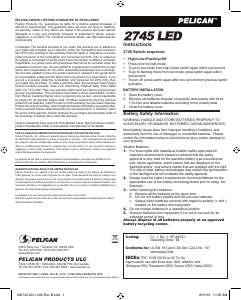 Bruksanvisning Pelican 2745 Ficklampa