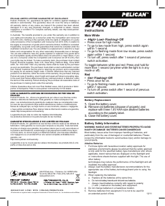 Bruksanvisning Pelican 2740 Ficklampa
