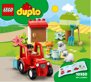 Manual Lego set 10950 Duplo Tractor si animale de la ferma