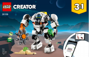 Manuál Lego set 31115 Creator Vesmírný těžební robot