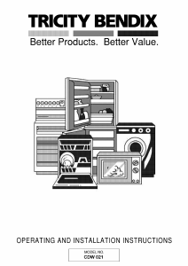 Handleiding Tricity Bendix CDW021 Vaatwasser