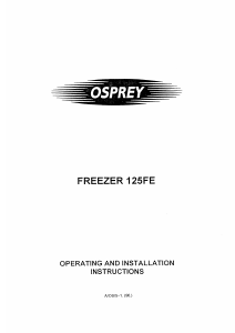 Bruksanvisning Osprey 125FE Frys