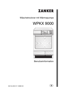 Bedienungsanleitung Zanker WPKX9000 Trockner