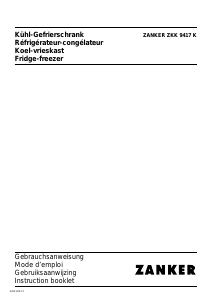 Bruksanvisning Zanker ZKK9417K Kyl-frys