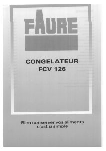 Mode d’emploi Faure FCV126M Congélateur