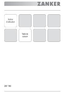 Mode d’emploi Zanker ZKF780ITXF Table de cuisson