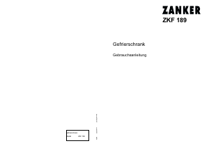 Bedienungsanleitung Zanker ZKF189 Gefrierschrank