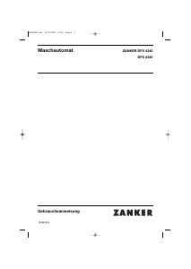 Bedienungsanleitung Zanker DFX4440 Waschmaschine