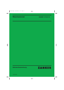 Bedienungsanleitung Zanker SF2210N Waschmaschine