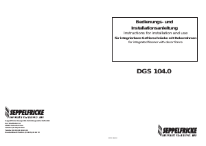 Manual Seppelfricke DGS 104.0 Freezer
