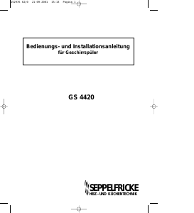 Bedienungsanleitung Seppelfricke GS 4420-4 Geschirrspüler