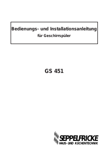Bedienungsanleitung Seppelfricke GS 451-3 Geschirrspüler