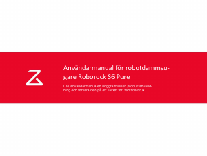 Bruksanvisning Roborock S6 Pure Dammsugare