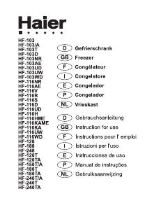 Manual Haier HF-103T Congelador