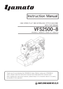 Manual Yamato VFS2500-8 Sewing Machine