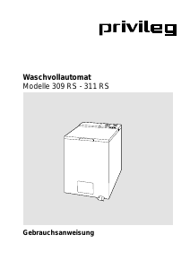 Bedienungsanleitung Privileg 309 RS Waschmaschine