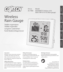 Käyttöohje Cotech E0330WST2 Sääasema