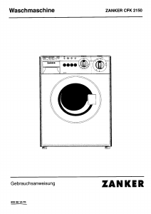 Bedienungsanleitung Zanker CFK2150 Waschmaschine