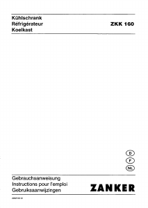 Mode d’emploi Zanker ZKK1607SD Réfrigérateur
