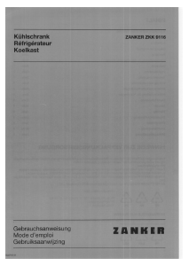 Bedienungsanleitung Zanker ZKK9116 Kühlschrank