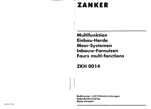 Bedienungsanleitung Zanker ZKH0014S Herd