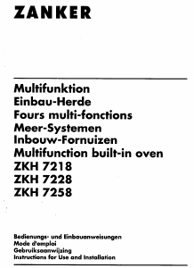 Bruksanvisning Zanker ZKH7218AL Spis