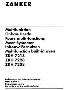 Bedienungsanleitung Zanker ZKH7228S Herd