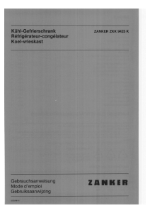 Mode d’emploi Zanker ZKK9425K Réfrigérateur combiné
