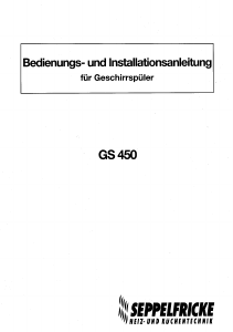 Bedienungsanleitung Seppelfricke GS 450-4 Geschirrspüler