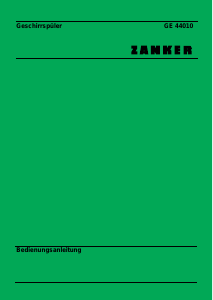 Bedienungsanleitung Zanker GE44010 Geschirrspüler