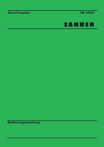 Bedienungsanleitung Zanker GE64025 Geschirrspüler
