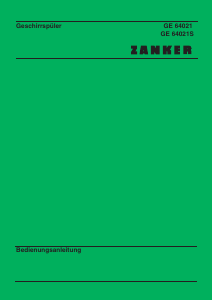 Bedienungsanleitung Zanker GE64021S Geschirrspüler