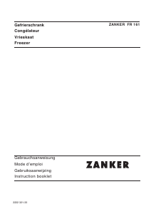 Bedienungsanleitung Zanker FR161 Gefrierschrank