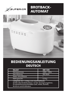 Bedienungsanleitung Superior BM 1405 Brotbackautomat