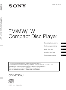 Mode d’emploi Sony CDX R53300 Autoradio