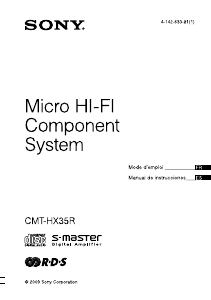 Manual de uso Sony CMT-HX35R Set de estéreo