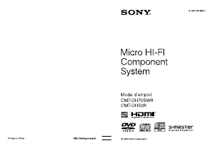 Mode d’emploi Sony CMT-DH50R Stéréo