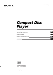 Manual de uso Sony CDP-XE900E Reproductor de CD