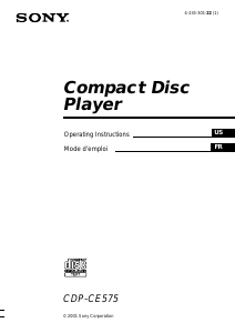 Mode d’emploi Sony CDP-CE575 Lecteur CD